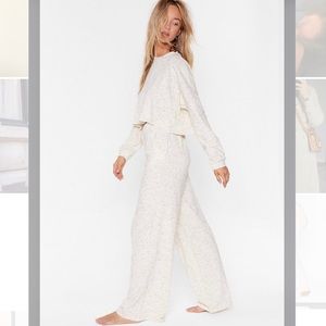 Nasty Gal Crop Top & High-Waisted Pant Lounge Set